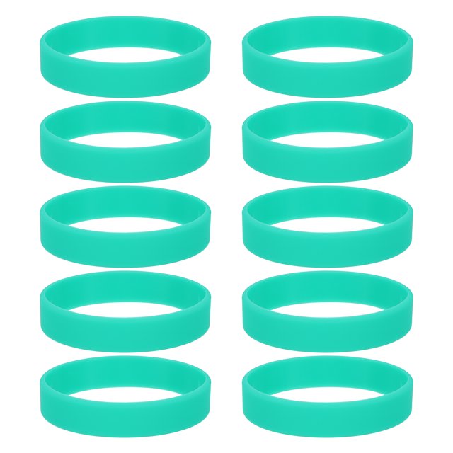 10Pcs Silicone Rubber Bands Non-slip 3.54 Inch Flat for Books, Light Green