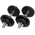 thumbnail image 1 of PRISP Adjustable Weight Dumbbells Set - Includes 2 Bars, Cast Iron Plates and Threaded Collars; Pair of Spinlock Dumbbells, 1 of 7