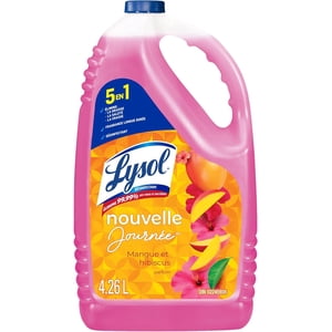 Lysol® Multi-Surface Nettoyant tout-peu propre et pourable pour plancher & Surfaces dures, coupe la graisse & Grime, tout nouveau jour ™ Mango & - Hibiscus. 4.26 L