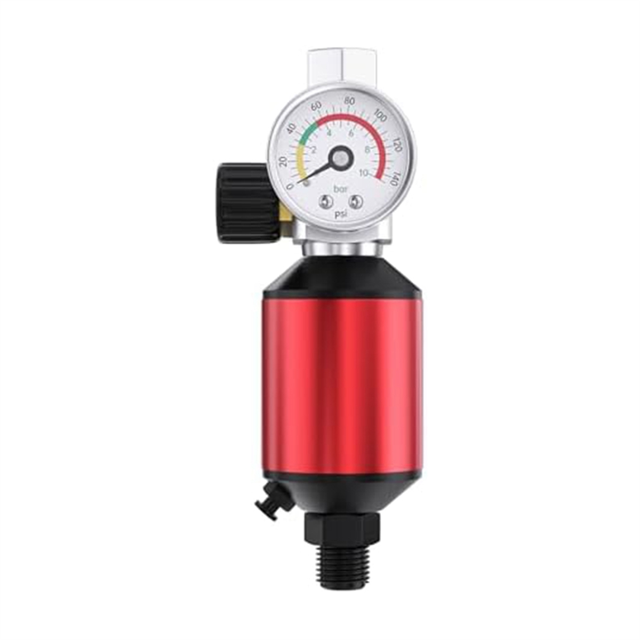Air Compressor Regulator Oil Moisture Separator Clean, 1/4Inch NPT Inlet and Outlet Air Pressure Regulator,For Air Tools