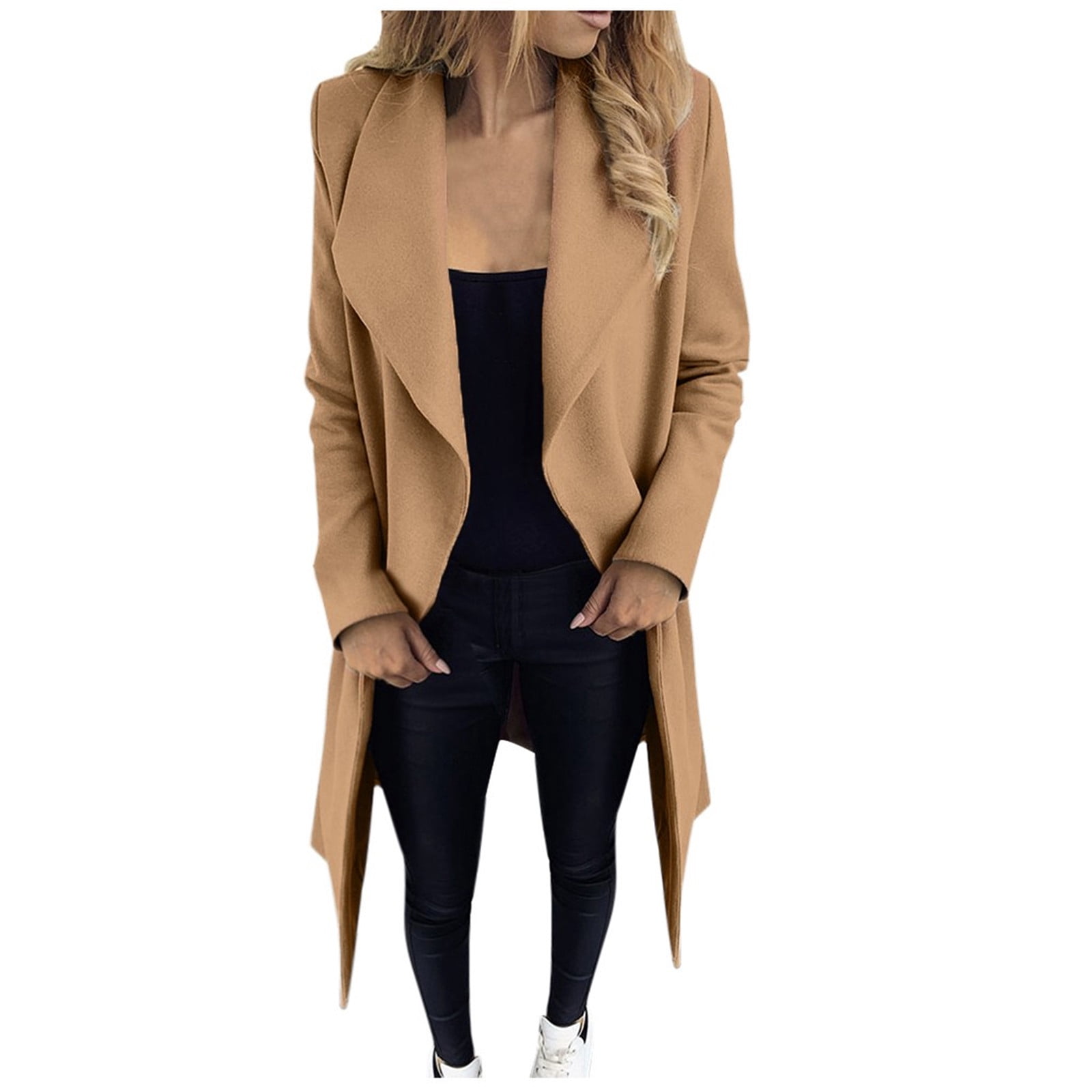 Open Front Cardigan for women Long Sleeve Hairy Open Front Short Cardigan Suit Jacket Solid Long Coat
