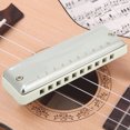 thumbnail image 4 of Musical Instrument, Corrosion-Resistant Portable Stainless Steel Cover 10-Hole Harmonica, Cute Waterproof For Professional Beginners White,Blue,Orange,Red,Black, 4 of 8