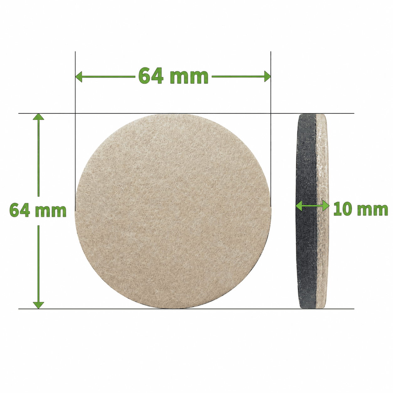 Super Sliders 2-1/2 inch Beige Round Felt Furniture for Hardwood and Tile Floors, 16 Pk