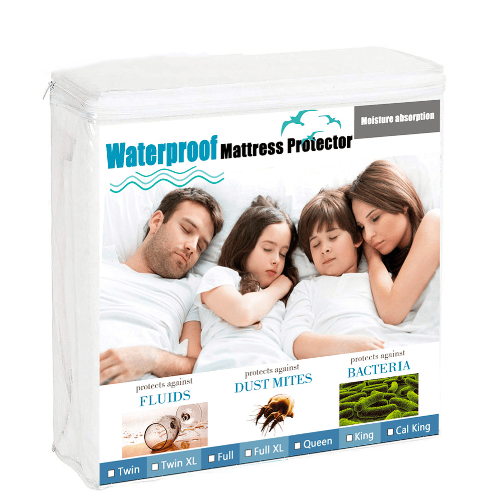 Protège-matelas – Simple TG, Standard pour Dortoir, Haut de Gamme, Coton, Housse de Matelas Imperméable – Blanc