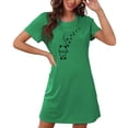 thumbnail image 4 of Mrat Pyjama Mignon Nuisette pour Femme Tenue de Nuit Manches Courtes Chemise de Nuit Décontractée Imprimée Robe de Nuit Ample Confortable Pyjama S-78 Vert TG, 4 of 7