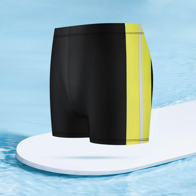 Viluyesy Men Board Shorts Swim Trunk 5 Inseam Drawstring Summer Beach Shorts, Yellow Free Size