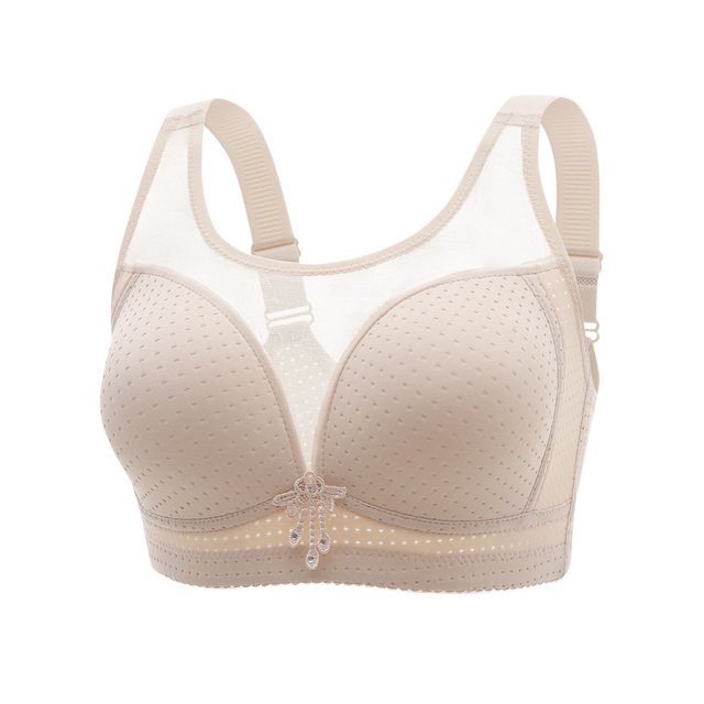 Timegard Bras for Women Wireless Mesh Adjustable Strap Full Coverage Underwear Breathable Daily Bras