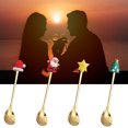 thumbnail image 4 of Amzcrzy Silverware Set 4Pcs Stainless Steel Christmas Spoon Gift Set Dessert Spoon Fork Coffee Spoon Christmas Pendant Spoon Tableware Set Steel Tableware Home and Kitchen Kitchen Appliances, 4 of 7