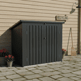 thumbnail image 1 of Homy Casa Outdoor Metal Bin Shed for 2 Garbage Cans, Lockable Waterproof Trash Storage Shed, 1 of 7
