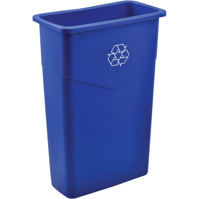 Poubelle Mince, Plastique, 23 Gallons (Bleu Recyclage)