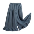 thumbnail image 1 of Liyamei Girls' Solid Color Lace Wide Leg Pants,12-18 Months, 1 of 5