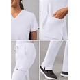 thumbnail image 4 of Adar Addition Go-Basic Scrub Set For Women - Slim V-Neck Scrub Top & Skinny Cargo Scrub Pants, 4 of 7