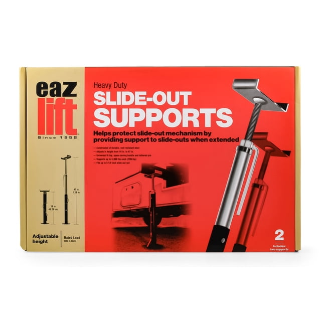 Eaz-Lift 48866 5,000 Pound RV Slide Out Mechanism Steel Supports with Handle, 2 Pack