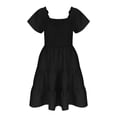 thumbnail image 4 of Jinhomg Robe d'Été pour Filles Décontractée à Smocks, Robes Bohèmes Fluides à Manches à Volants, Robe Midi à Étages Noire 12 Ans, 4 of 9