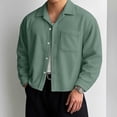thumbnail image 2 of Kaemgyyd Spring Fall Shirts for Men Casual Corduroy Jacket Button down Long Sleeve Overshirt Loose Stylish Work Shackets, 2 of 7