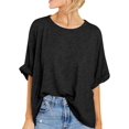 thumbnail image 1 of ORUYROP T-Shirt Surdimensionné pour Femmes Été Décontracté à Manches Courtes Tee Ample Hauts, 1 of 5