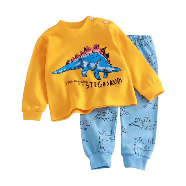 Pisexur Tenue d'Automne pour Bébé Fille Garçon, Ensemble 2 Pcs, Ensembles de Pyjamas pour Tout-Petit Bébé, Chandails à Col Rond à Manches Longues et Pantalons, Mode Décontractée, Ensemble de Vêtements de Nuit en Coton pour Garçons, 3 Mois à 6 Ans