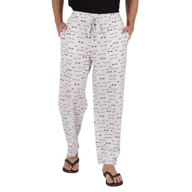 Inkmeso Pantalon de Pyjama en Coton Imprimé pour Hommes, Taille Élastique, avec Poches