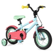Costway 12" Kids Bike with Adjustable Saddle Handlebar Removable Training Wheels Handbrake Red