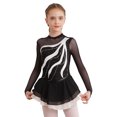 thumbnail image 2 of TiaoBug Girls Stylish Mesh Splice Rhinestone Figure Ice Skating Dress Long Sleeves Ballet Dance Tutu Dress White 10, 2 of 7