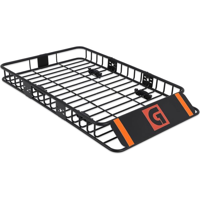 Bingirl Heavy-Duty Roof Rack, 200-Lb Capacity, Expandable Roof Basket, Powder-Coated Steel Frame for Rustproof Design, Compatible with SUVs, Trucks, and Jeeps,for Camping and Off-Roading