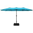 thumbnail image 1 of Patiojoy Parasol de Patio Double Face de 15 Pieds avec Base, Parasol de Marché Extra-Grand pour l'Extérieur, Turquoise, 1 of 8