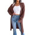 thumbnail image 2 of Cardigan pour Femmes Mode Automne Hiver Col à Revers Long Cardigan Chandail Manteau Hauts en Liquidation, 2 of 8