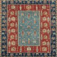 thumbnail image 1 of Ahgly Company Tapis d'Intérieur Carrés Abstraits Rouge Brun à Motif Animal, 8 Pieds Carré, 1 of 6