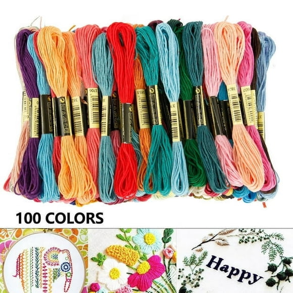 SNNROO 100 Colors Cotton DMC Cross Floss Stitch Thread Embroidery Sewing Skeins Home Decor