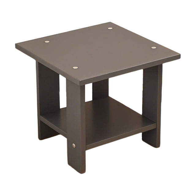 SLYNSHome Table de Chevet pour Chambre, Table de Chevet à 2 Niveaux Petite Table à Thé pour Salon - Gris