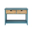 thumbnail image 1 of Home Roots Furniture 286387 28 x 44 x 16 in. Solid Wood Leg & Veneer Console Table - Teal, 1 of 1