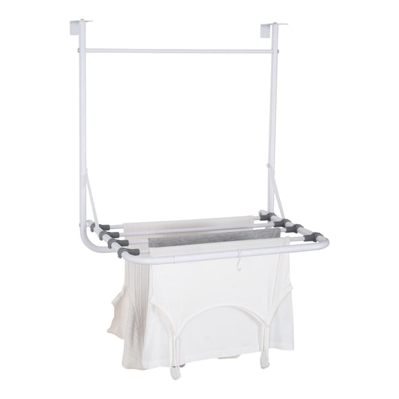 Séchoir à linge pliable Mainstays avec 5 tiges métalliques antirouille, revêtement en poudre blanc