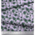 thumbnail image 2 of Soimoi Tissu de Coton Violet Monstera Feuilles Tissu Imprimé 1 Yard 42 Inch Wide, 2 of 3