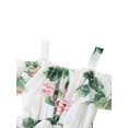 thumbnail image 2 of Xingqing 8 Colors Summer Princess Kids Girls Dress Flowers Printed Short Sleeve Off Shoulder Ruffles A-Line Chiffon Dress, 2 of 7