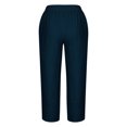 thumbnail image 5 of RXIRUCGD Capris d'Été pour Femmes, Confortables, Amples, à Jambes Larges, Mode, Couleur Unie, Bleu, Taille : 2TG, 5 of 5