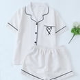 thumbnail image 2 of cfhntfmh Womens Pajama Sets Pj Set Cute Heart Print Short Sleeve Button down Shirt with Shorts 2 Piece Pjs Set, 2 of 4