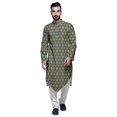 thumbnail image 1 of Atasi Cotton Flex Asymmetrical Long Sleeve Kurta For Men Printed Designer Kurta, 1 of 1