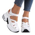 thumbnail image 1 of Womens Platform Wedge Gladiator Sandals Summer Fall Leather Closed Toe Hidden High Heel Fisherman Work Shoes, 1 of 7