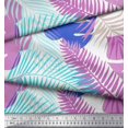 thumbnail image 3 of Soimoi Pink Modal Satin Fabric Tropical Leaves Print Fabric by the Yard 42 Inch Wide, 3 of 5