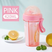 Suncoda Water Bottle, 420ml Bottle Plastic Cup Transparent Matte Portable Not Easy to Break Water Cup Outdoor Sports Travel Water Bottle Portable Leak-Proof