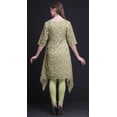 thumbnail image 4 of Bimba Beige Ranunculus Tango & Rose Floral Asymmetric Kurta Indian Tunic Tops For Women Printed Indian Clothing Medium, 4 of 6