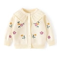 thumbnail image 2 of Posijego Toddler Baby Girls Cardigan Sweaters Long Sleeve Knit Open Front Button Sweater Fall Winter Clothes, 2 of 7