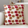 thumbnail image 1 of Flower Pillow Cover Faux Lambswool Cushion Cover Sofa Pillow Cushion, 1 of 6