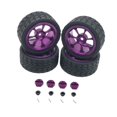 thumbnail image 4 of Milaget RC Wheel Rims Rubber Tires Kit Replacement M3 Wheel Nut for 144001 1:12 1:18 Purple, 4 of 9