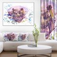 thumbnail image 1 of Design Art Hippopotamus Watercolor Canvas Print, 1 of 3