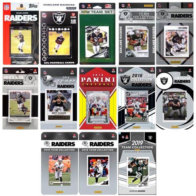 C&I Collectables RAIDERS1319TS NHL Oakland Raiders 13 Different Licensed Trading Card Team Set