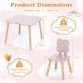 thumbnail image 3 of Costway Ensemble de Table pour Enfants en Forme de Fleur avec 2 Chaises Format Enfant Pieds en Pin Massif Rose, 3 of 10