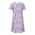 thumbnail image 4 of Pisexur Robe à Manches Courtes à Col Rond pour Femme Été Décontractée Col Rond Manches Courtes Plissée Imprimée Robes Femme Robe, 4 of 5