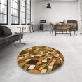 thumbnail image 4 of Ahgly Tapis d'Intérieur Lavable en Machine Carré Transitionnel Brun Bronze Foncé, 4 Pieds Carré, 4 of 7
