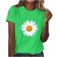 thumbnail image 1 of Babysbule Hauts en Liquidation pour Femmes T-shirt à Manches Courtes Imprimé Fleuri Col Rond Mode Décontracté Ample, 1 of 2